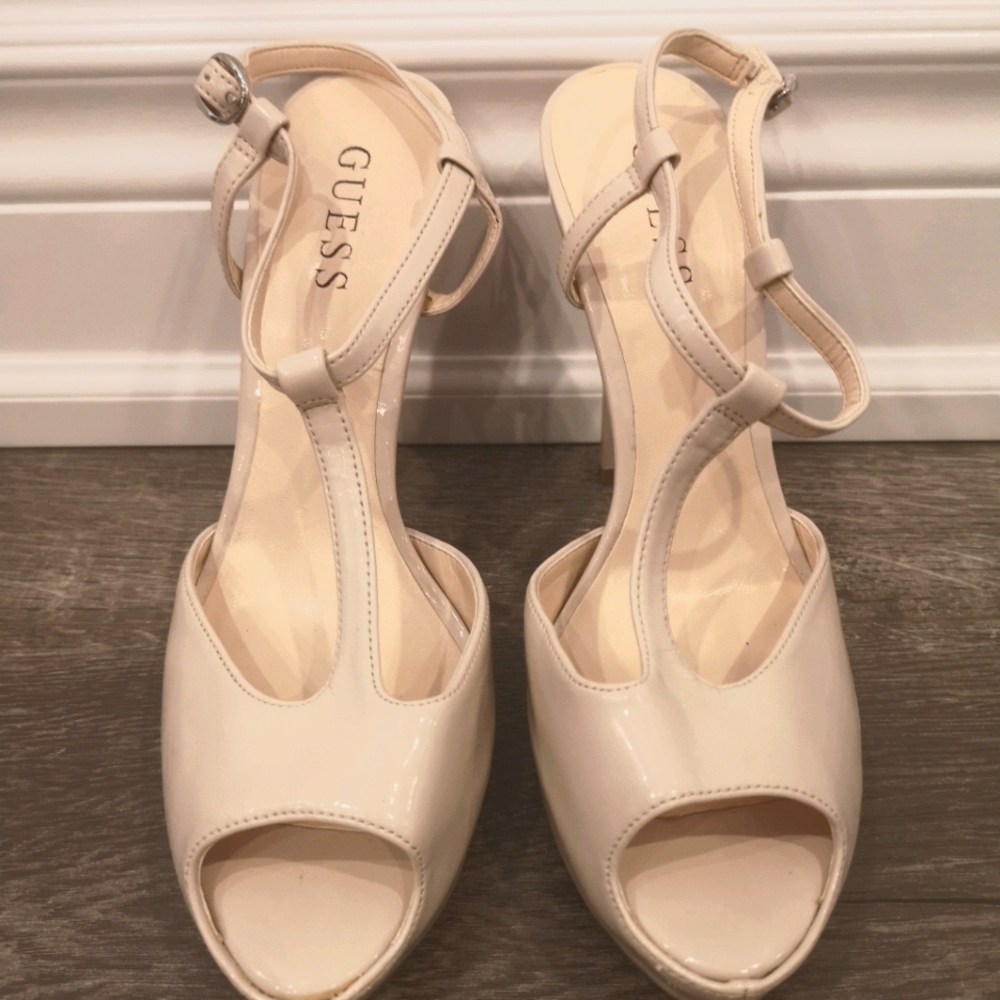 Guess peep toe high heel with strap